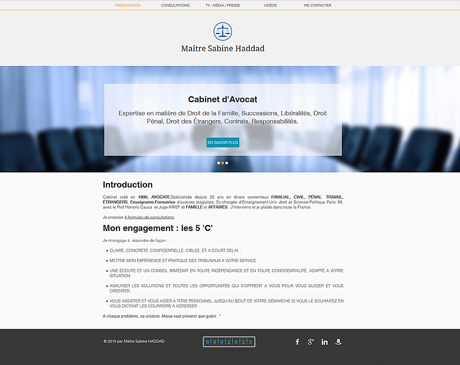 Le site d'une avocate