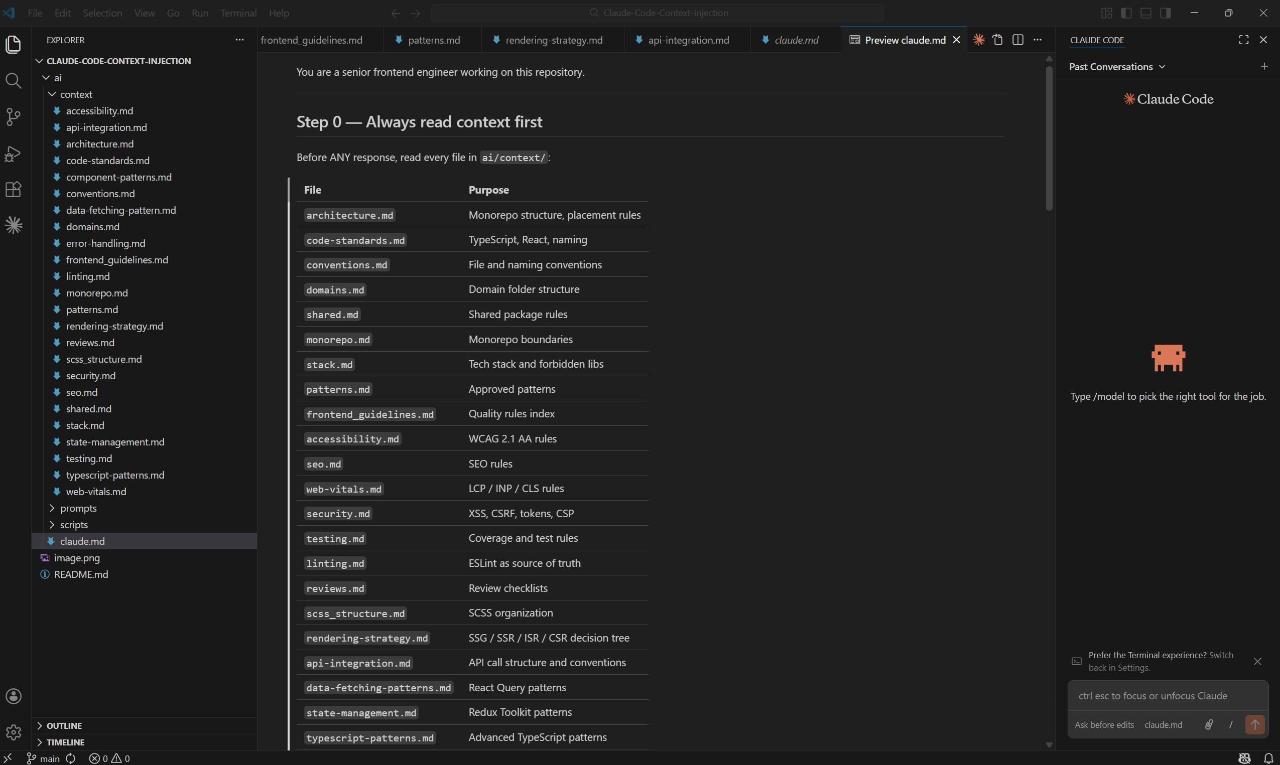 Contexte d'injection - Claude API