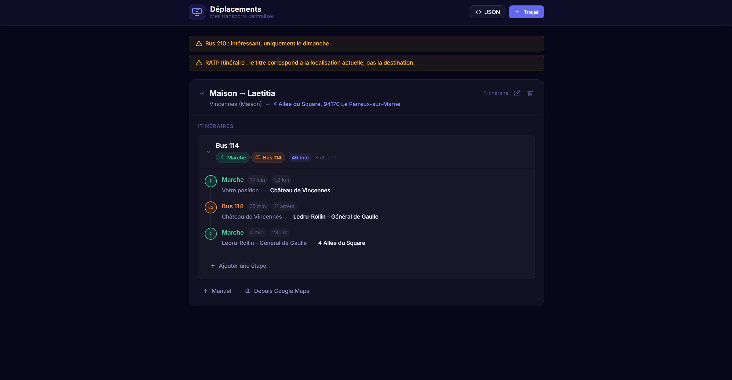 Déplacements