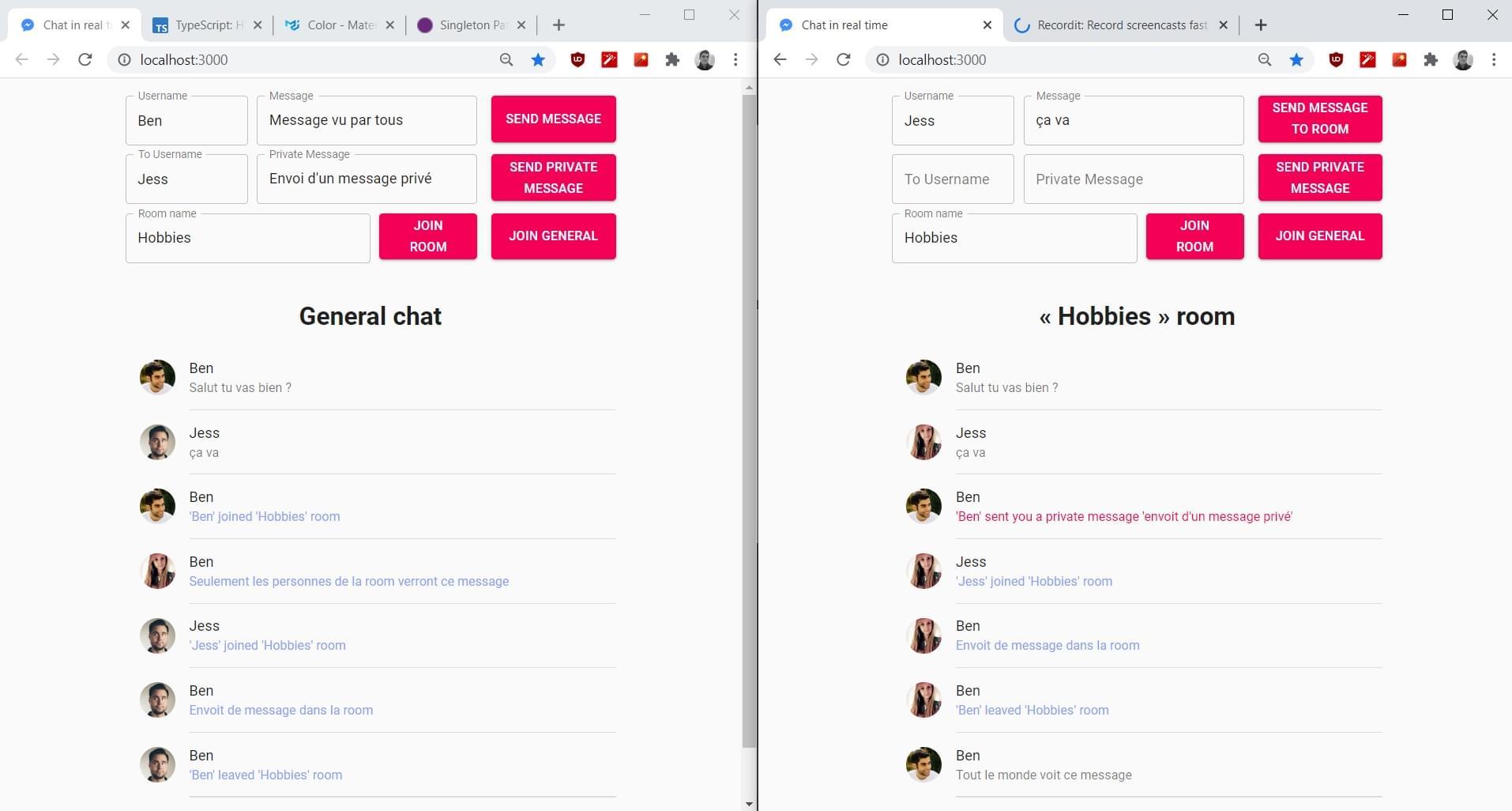 Chat en 'temps réel'